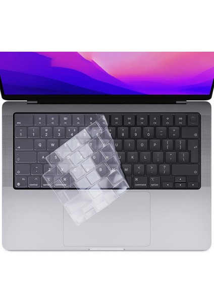 Apple MacBook Pro 2021 M1 14.2 Inc A2442 Uyumlu Parlak Alt Üst Kılıf + Klavye Kılıfı + Film