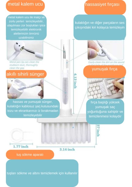 Klavye Temizleme Fırçası, 1 Adet Klavye Fırçası, Çok Fonksiyonlu