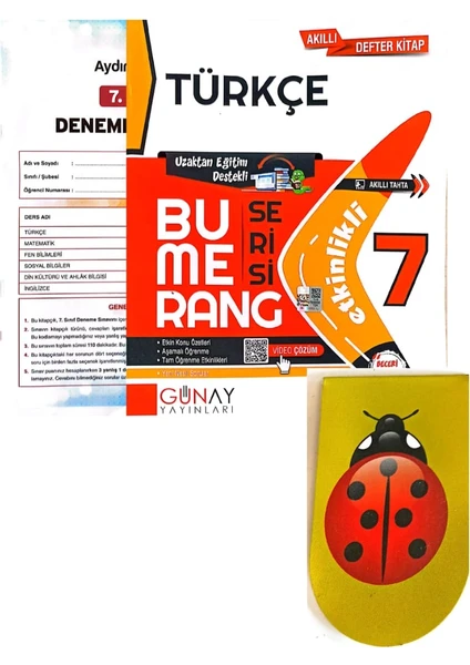 Günay Yayınları 7. Sınıf Bumerang Türkçe(Aydın Yayınları Deneme + Kitap Ayracı )