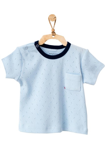 Erkek Bebek Yelken Motifli Mavi 2li Tişört Takımı AC21606R modelleri
