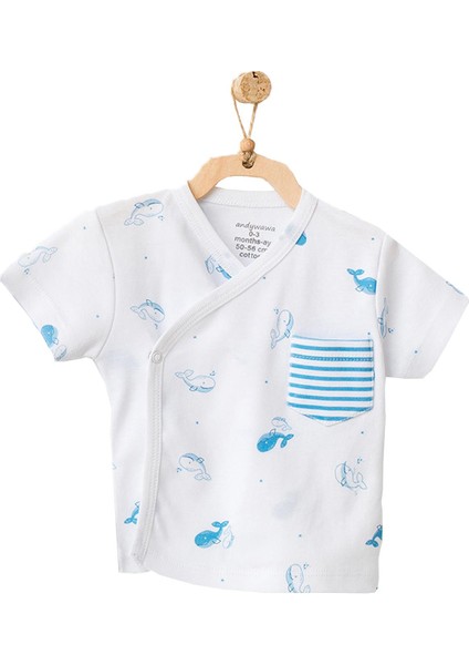 Erkek Bebek Balina Motifli Zıbın Takımı AC21556R fiyatları