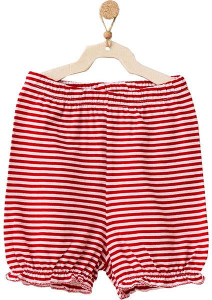 Kız Bebek Kırmızı Çizgili Alt Üst Şort Takım AC21670R modelleri