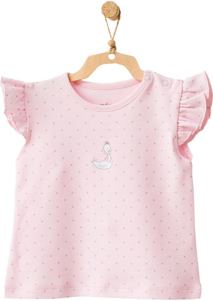 Kız Bebek Ördek Desenli Alt Üst Şort Takım AC21798R