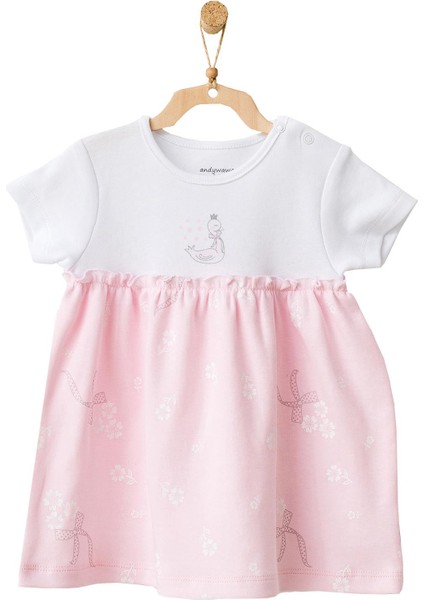 Kız Bebek Ördek Desenli Pembe Elbise AC21802R