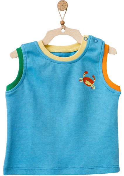 Erkek Bebek Deniz Temalı Mavi Tişört AC21872R