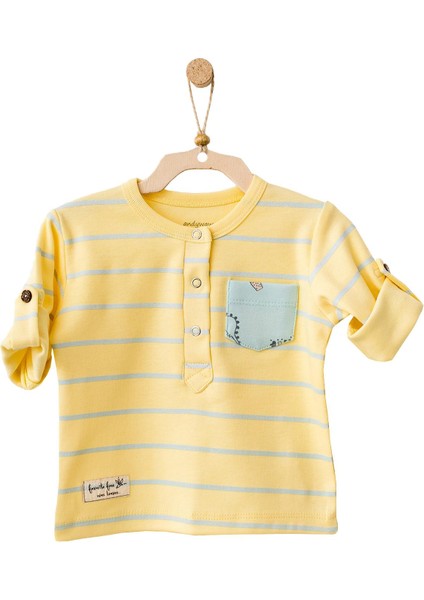 Erkek Bebek Cepli Sarı Tişört AC21510R