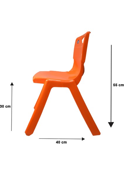 1.Kalite Kırılmaz Çocuk Sandalyesi – Kreş ve Anaokulu Sandalyesi Turuncu 8 Adet