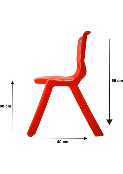 1.Kalite Kırılmaz Çocuk Sandalyesi – Kreş ve Anaokulu Sandalyesi Kırmızı 8 Adet