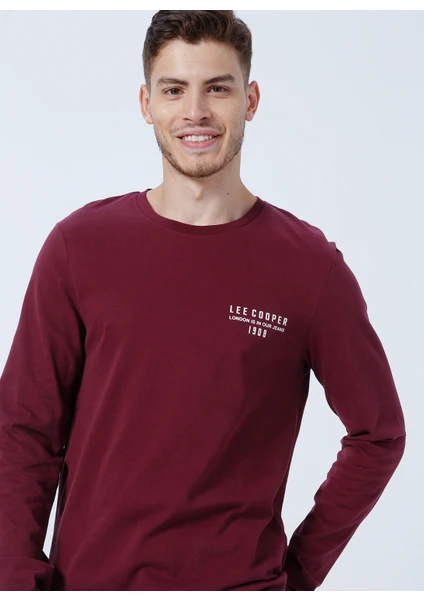 Lee Cooper O Yaka Baskılı Bordo Erkek T-Shirt 231 Lcm 242006 Renzo