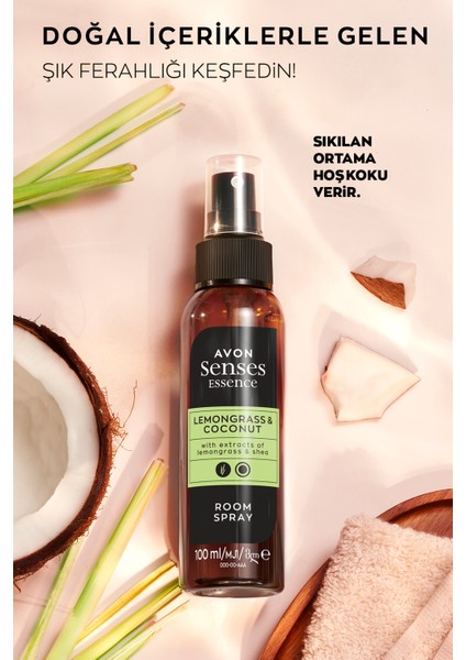 Senses Essence Lemongrass & Coconut Limon Otu ve Hindistan Cevizi Kokulu Oda Spreyi 100 Ml.