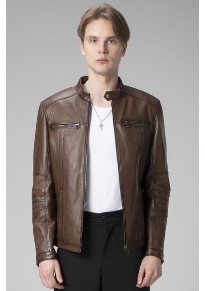 E2205 Hakiki Deri Spor Erkek Mont