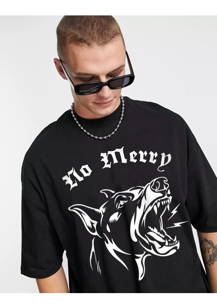 Unisex Nomercy Oversize Tshirt Siyah