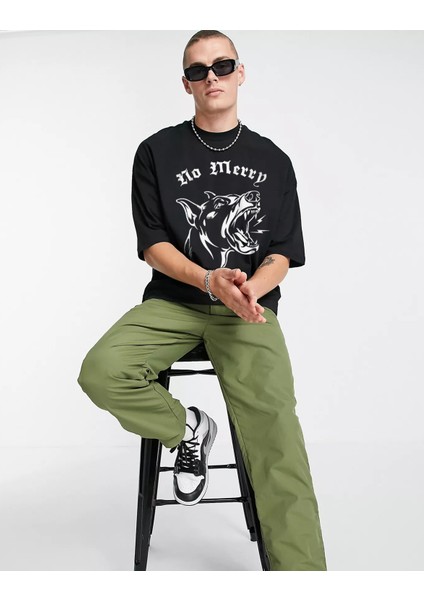 Unisex Nomercy Oversize Tshirt Siyah