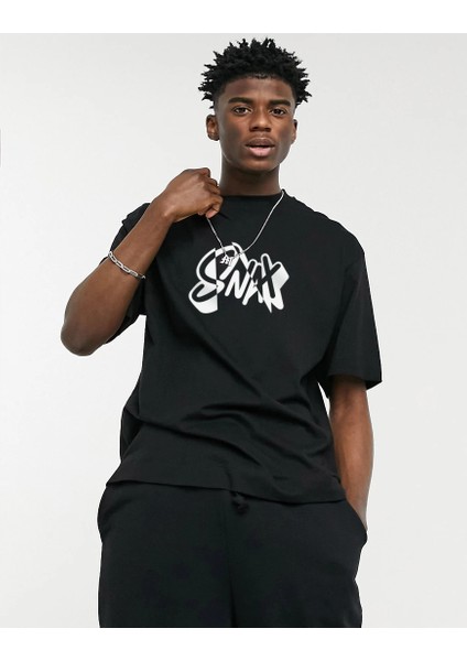 Unisex Snax Oversize Tshirt Siyah