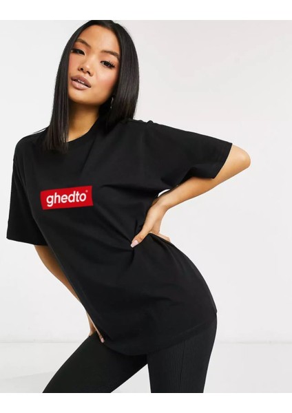 Unisex Siyah Ghedtobox Oversize Tshirt fiyatları