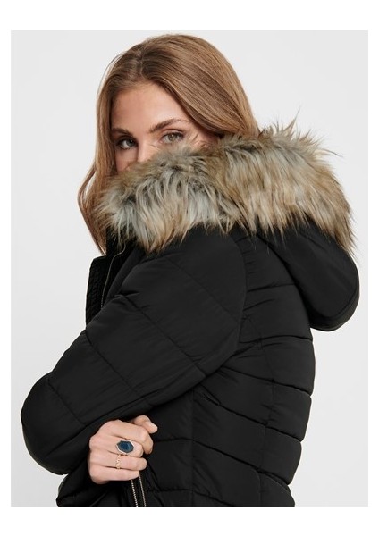 Bayan Kapüşonlu Puffer Mont 15158943