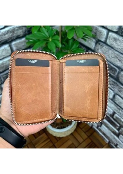 Hakiki Deri Antik Taba Fermuarlı Mini Erkek Cüzdanı (T483) fiyatları