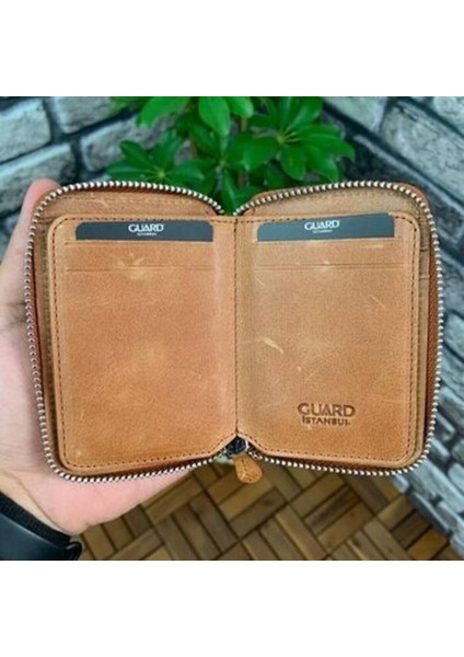 Hakiki Deri Antik Taba Fermuarlı Mini Erkek Cüzdanı (T483) modelleri