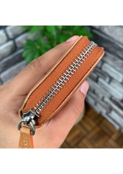 Hakiki Deri Antik Taba Fermuarlı Mini Erkek Cüzdanı (T483) indirimleri