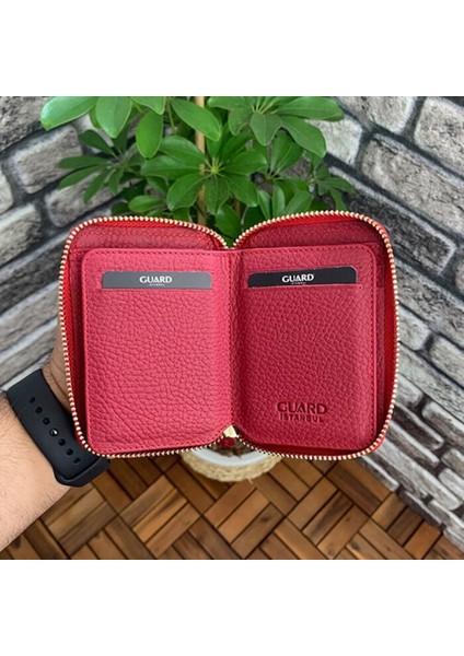 Hakiki Deri Kırmızı Fermuarlı Mini Kadın Cüzdanı (T1016) modelleri