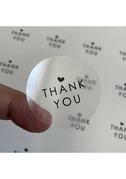 Şeffaf Sticker -Thank You 4 cm