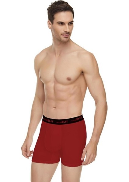 ELT1252 Elit Modal Elastan Spor Boxer 3 Adet Bordo