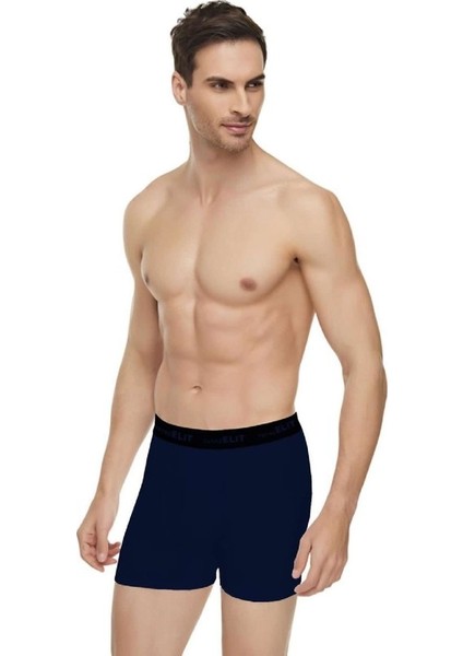 ELT1252 Elit Modal Elastan Spor Boxer 3 Adet Lacivert