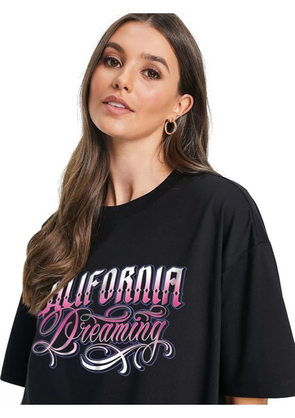 Unisex California Dreaming Oversize Tshirt Siyah fiyatları