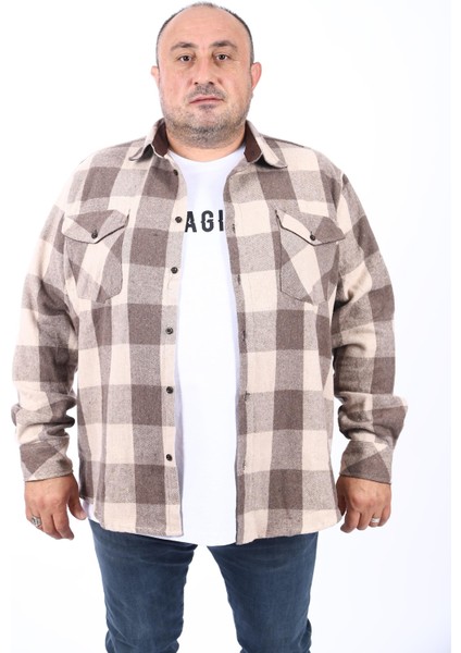 Mocgrande Oduncu Gömlek Çiftcep Kapaklı Dama Desen 22214-BEJ fiyatları