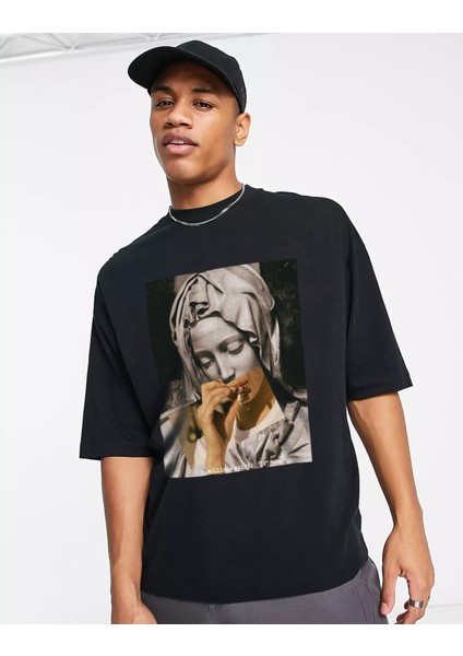Unisex Rebellious Spirit Iv Oversize Tshirt Siyah