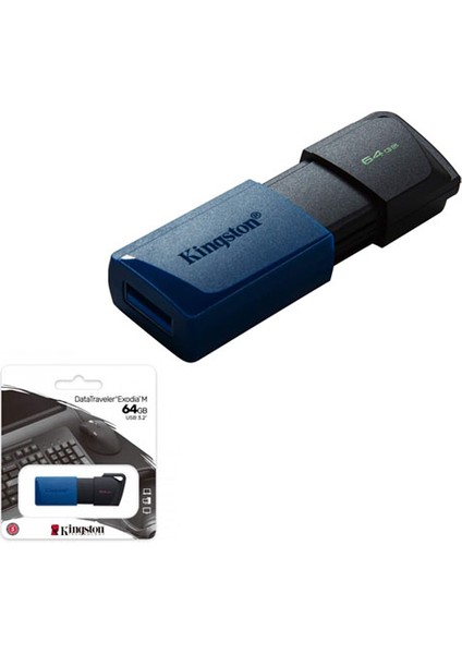 Kıngston 64GB Datatraveler Exodia M USB 3.2 Gen 1 Flash Bellek DTXM/64GB