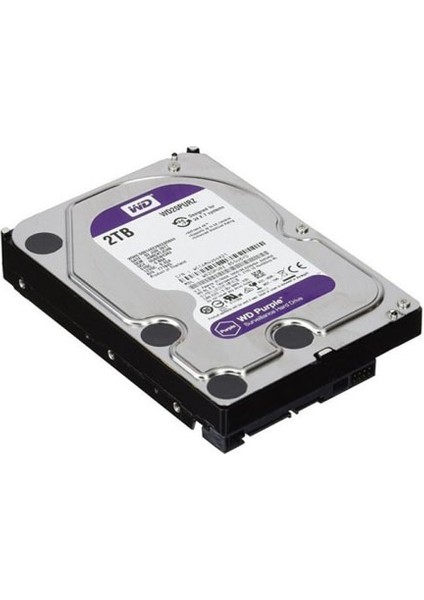 3.5 Purple 2tb 5400RPM 256MB Sata3 Güvenlik HDD WD22PURZ (7/24)