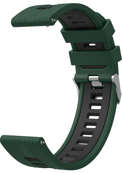 Samsung Galaxy Watch Active 2 44 mm (22 Mm) Için 2 Renkli Kademeli Silikon Kordon-Kayış Krd-55