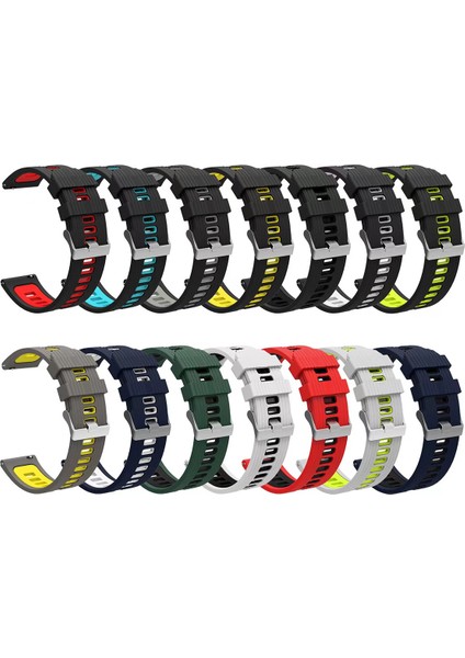 Samsung Galaxy Watch Active 2 40 mm (20 Mm) Için 2 Renkli Kademeli Silikon Kordon-Kayış Krd-55 modelleri
