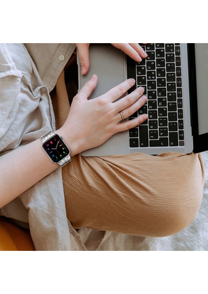 Apple Watch 7 45 mm Için Metal Kordon-Kayış Krd-63