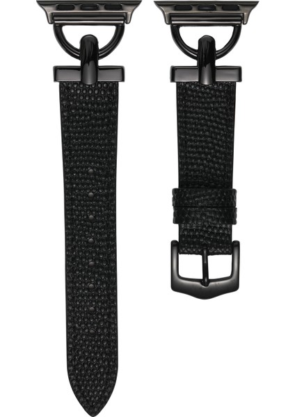 Apple Watch 38 mm Için Metal Uçlu Deri Kordon-Kayış Krd-53