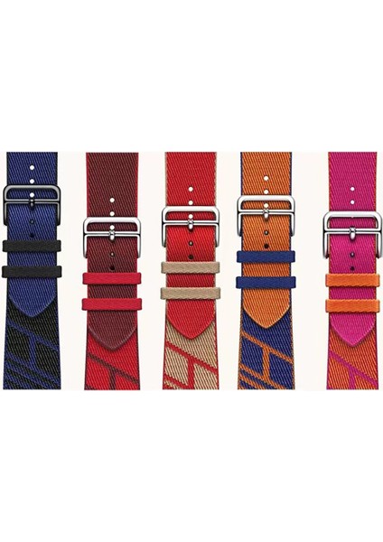 Apple Watch 42 mm Için Renkli Kumaş Desenli Krd-51 Kayış-Kordon indirimleri