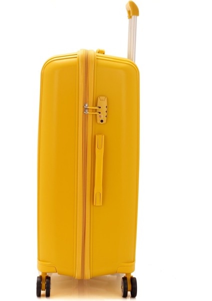 Büyük Boy Sarı Polipropilen Valiz V305 75 cm