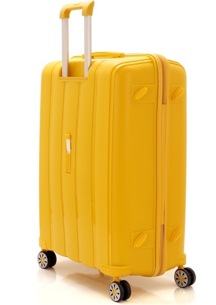 Büyük Boy Sarı Polipropilen Valiz V305 75 cm