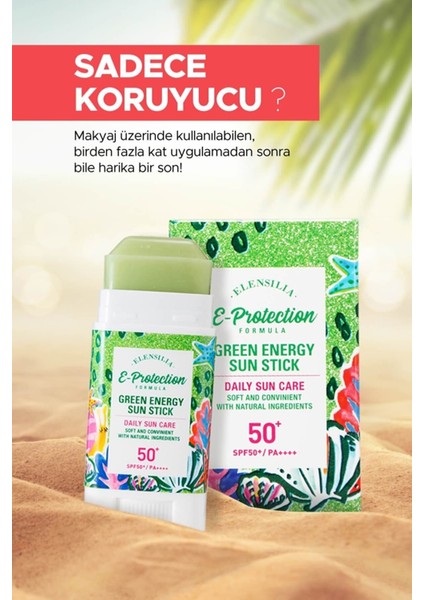 Makyaj Üzerine Uygulanabilen Stick Güneş Kremi Spf 50+ Pa++++ Elensilia Green Energy Sun Stick