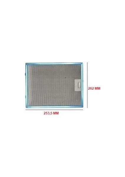26,2X25,3 cm Aspiratör Davlumbaz Alüminyum Yağ Filtresi 262X253 mm 26,2CMX25,3CM