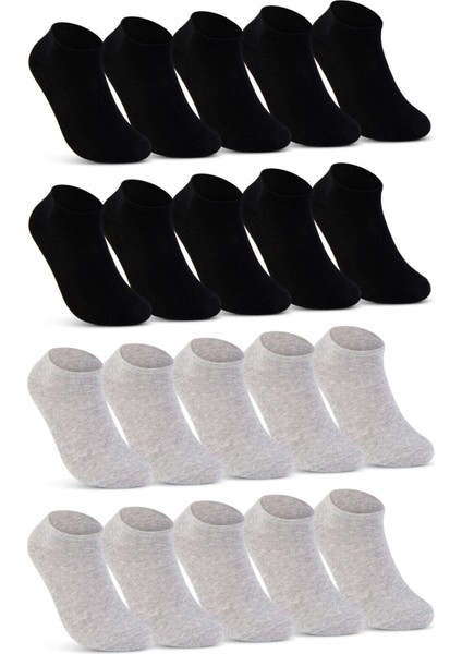 Bay ve Bayan Pamuklu Bilek Boy Patik Çorap 20'li Paket