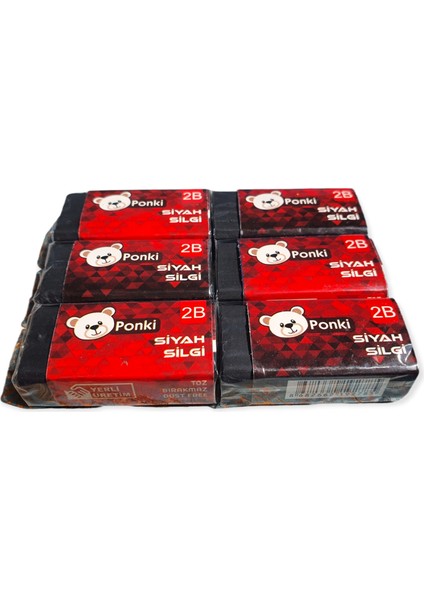 2B Siyah Silgi 6'lı Paket