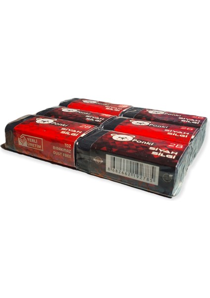 2B Siyah Silgi 6'lı Paket