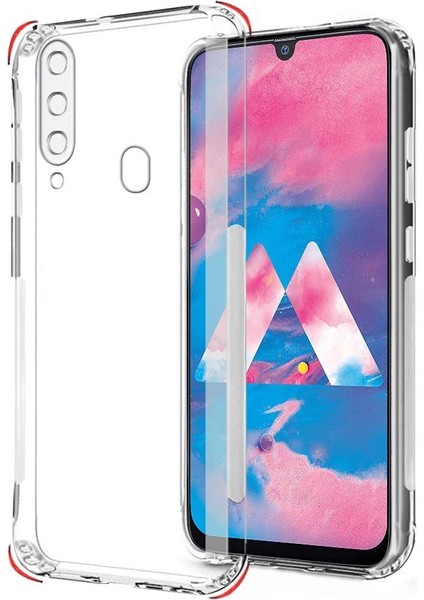 Samsung Galaxy A20S Kamera Korumalı Süper Silikon Kılıf Ekran Koruyucu