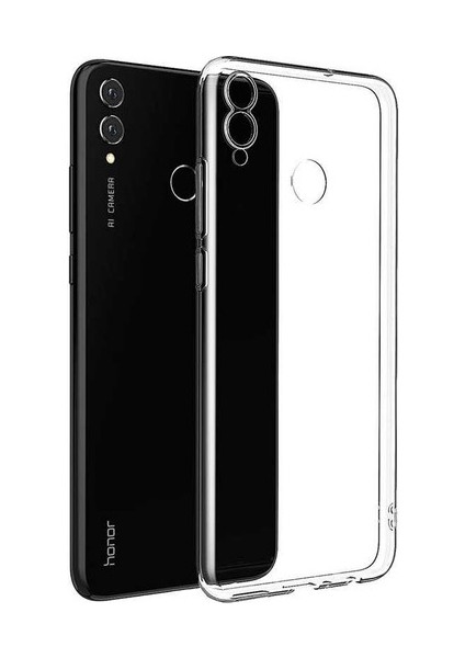 Huawei Honor 8c Kamera Korumalı Süper Silikon Kılıf Ekran Koruyucu