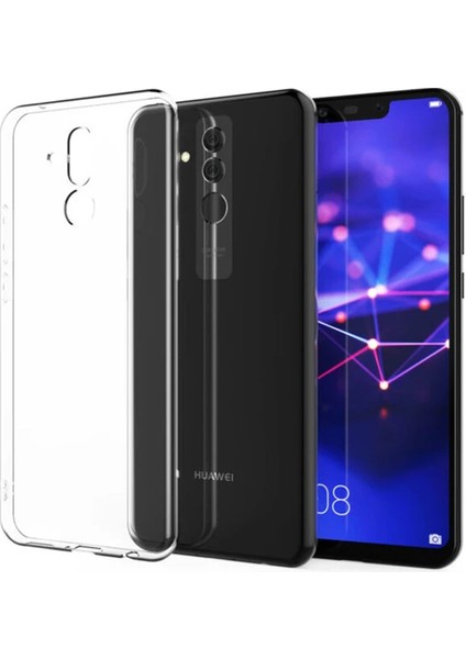 Huawei Mate 20 Lite Kamera Korumalı Süper Silikon Kılıf Ekran Koruyucu