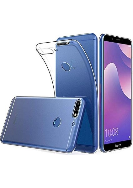 Huawei Y7 Pro 2018 Kamera Korumalı Süper Silikon Kılıf Ekran Koruyucu