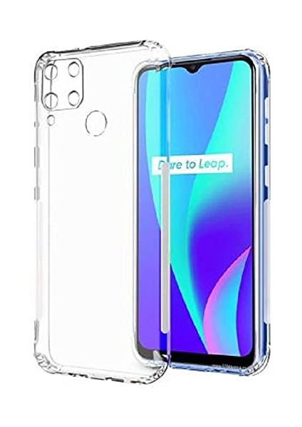 Realme C25 Kamera Korumalı Süper Silikon Kılıf Ekran Koruyucu