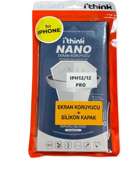 Ithink Iphone 12/12 Pro Ekran Koruyucu + Şeffaf Silikon Kapak